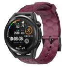 For Huawei Watch GT Runner 22mm Football Pattern Solid Color Silicone Watch Band(Wine Red) - 1