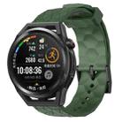 For Huawei Watch GT Runner 22mm Football Pattern Solid Color Silicone Watch Band(Army Green) - 1