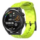 For Huawei Watch GT Runner 22mm Football Pattern Solid Color Silicone Watch Band(Lime Green) - 1