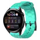 For Huawei Watch 3 22mm Football Pattern Solid Color Silicone Watch Band(Teal) - 1