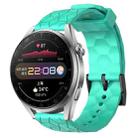 For Huawei Watch 3 Pro 22mm Football Pattern Solid Color Silicone Watch Band(Teal) - 1