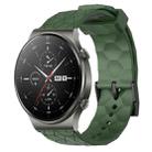 For Huawei GT2 Pro 22mm Football Pattern Solid Color Silicone Watch Band(Army Green) - 1