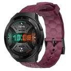 For Huawei Watch GT 2E 22mm Football Pattern Solid Color Silicone Watch Band(Wine Red) - 1