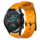 For Huawei GT2 46mm 22mm Football Pattern Solid Color Silicone Watch Band(Yellow) - 1