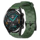 For Huawei GT2 46mm 22mm Football Pattern Solid Color Silicone Watch Band(Army Green) - 1