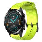 For Huawei GT2 46mm 22mm Football Pattern Solid Color Silicone Watch Band(Lime Green) - 1