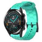 For Huawei GT2 46mm 22mm Football Pattern Solid Color Silicone Watch Band(Teal) - 1