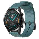 For Huawei GT2 46mm 22mm Football Pattern Solid Color Silicone Watch Band(Rock Cyan) - 1