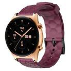 For Honor Watch GS 3 22mm Football Pattern Solid Color Silicone Watch Band(Wine Red) - 1