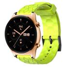 For Honor Watch GS 3 22mm Football Pattern Solid Color Silicone Watch Band(Lime Green) - 1