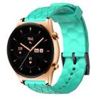 For Honor Watch GS 3 22mm Football Pattern Solid Color Silicone Watch Band(Teal) - 1