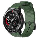 For Honor Watch GS Pro 22mm Football Pattern Solid Color Silicone Watch Band(Army Green) - 1