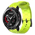 For Honor Watch GS Pro 22mm Football Pattern Solid Color Silicone Watch Band(Lime Green) - 1