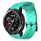 For Honor Watch GS Pro 22mm Football Pattern Solid Color Silicone Watch Band(Teal) - 1