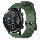 For Honor Magic Watch 2 46mm 22mm Football Pattern Solid Color Silicone Watch Band(Army Green) - 1