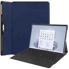 For Microsoft Surface Pro 9 JUNSUNMAY Custer Solid Color 3-Fold Stand Leather Tablet Case(Dark Blue) - 1