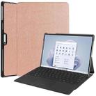 For Microsoft Surface Pro 9 JUNSUNMAY Custer Solid Color 3-Fold Stand Leather Tablet Case(Rose Gold) - 1