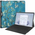 For Microsoft Surface Pro 9 JUNSUNMAY Custer Painted 3-Fold Stand Leather Tablet Case(Apricot Flower) - 1