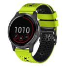For Garmin vivoactive 4 22mm Perforated Two-Color Silicone Watch Band(Lime+Black) - 1