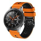 For Samsung Galaxy Watch 46mm 22mm Perforated Two-Color Silicone Watch Band(Orange+Black) - 1