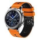 For Samsung Gear S3 Classic 22mm Perforated Two-Color Silicone Watch Band(Orange+Black) - 1