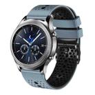 For Samsung Gear S3 Classic 22mm Perforated Two-Color Silicone Watch Band(Blue+Black) - 1