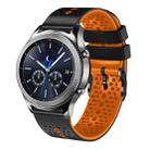 For Samsung Gear S3 Classic 22mm Perforated Two-Color Silicone Watch Band(Black+Orange) - 1