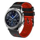 For Samsung Gear S3 Classic 22mm Perforated Two-Color Silicone Watch Band(Black+Red) - 1