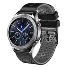 For Samsung Gear S3 Classic 22mm Perforated Two-Color Silicone Watch Band(Black+Grey) - 1