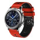 For Samsung Gear S3 Classic 22mm Perforated Two-Color Silicone Watch Band(Red+Black) - 1