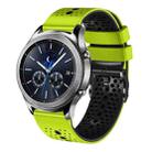 For Samsung Gear S3 Classic 22mm Perforated Two-Color Silicone Watch Band(Lime+Black) - 1