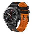 For Samsung Gear S3 Frontier 22mm Perforated Two-Color Silicone Watch Band(Black+Orange) - 1