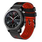 For Samsung Gear S3 Frontier 22mm Perforated Two-Color Silicone Watch Band(Black+Red) - 1