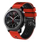 For Samsung Gear S3 Frontier 22mm Perforated Two-Color Silicone Watch Band(Red+Black) - 1