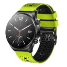 For Xiaomi MI Watch S1 22mm Perforated Two-Color Silicone Watch Band(Lime+Black) - 1