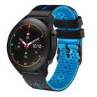 For Xiaomi MI Watch S1 Pro 22mm Perforated Two-Color Silicone Watch Band(Black+Blue) - 1