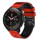 For Xiaomi MI Watch S1 Pro 22mm Perforated Two-Color Silicone Watch Band(Red+Black) - 1
