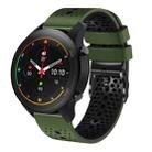 For Xiaomi MI Watch S1 Pro 22mm Perforated Two-Color Silicone Watch Band(Army Green+Black) - 1