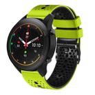 For Xiaomi MI Watch S1 Pro 22mm Perforated Two-Color Silicone Watch Band(Lime+Black) - 1