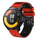 For Xiaomi MI Watch S1 Active 22mm Perforated Two-Color Silicone Watch Band(Red+Black) - 1