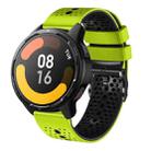 For Xiaomi MI Watch S1 Active 22mm Perforated Two-Color Silicone Watch Band(Lime+Black) - 1