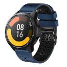 For Xiaomi MI Watch S1 Active 22mm Perforated Two-Color Silicone Watch Band(Midnight Blue+Black) - 1