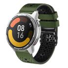 For Xiaomi MI Watch Color 2 22mm Perforated Two-Color Silicone Watch Band(Army Green+Black) - 1