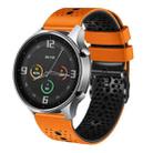For Xiaomi MI Watch Color 22mm Perforated Two-Color Silicone Watch Band(Orange+Black) - 1