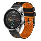 For Xiaomi MI Watch Color 22mm Perforated Two-Color Silicone Watch Band(Black+Orange) - 1
