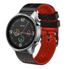 For Xiaomi MI Watch Color 22mm Perforated Two-Color Silicone Watch Band(Black+Red) - 1
