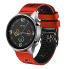 For Xiaomi MI Watch Color 22mm Perforated Two-Color Silicone Watch Band(Red+Black) - 1