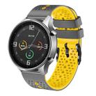 For Xiaomi MI Watch Color 22mm Perforated Two-Color Silicone Watch Band(Grey+Yellow) - 1