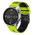 For Xiaomi MI Watch Color 22mm Perforated Two-Color Silicone Watch Band(Lime+Black) - 1