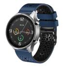 For Xiaomi MI Watch Color 22mm Perforated Two-Color Silicone Watch Band(Midnight Blue+Black) - 1